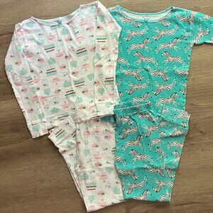 Carter's Long-Sleeve Zebra & Bakery Pajama Sets Size: 8